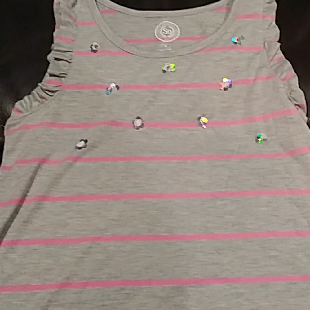 Gray shirt with stripes